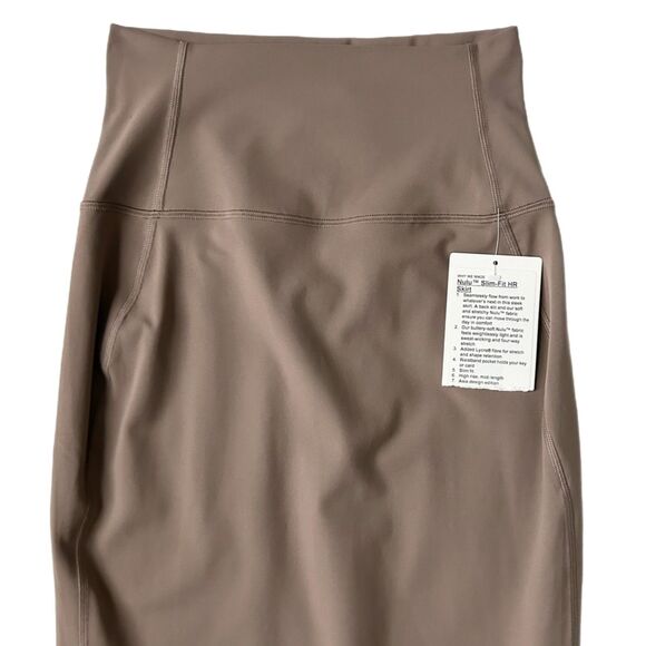 NEW Lululemon Nulu Slim Fit High Rise Skirt Taupetastic Size 4 - Picture 2 of 7